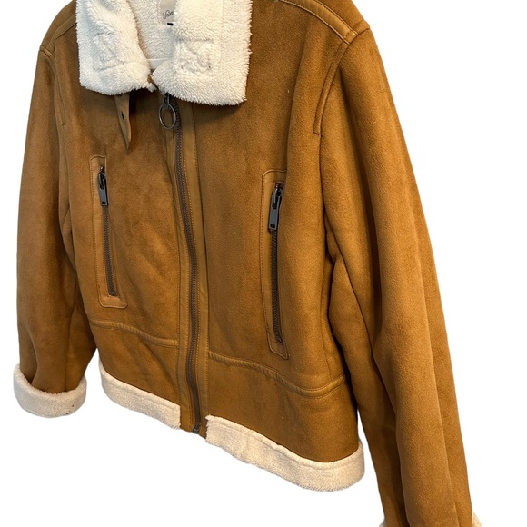 Universal Threads Bomber Faux Suede & Sherpa Moto Jacket. Size Medium. - Picture 3 of 12